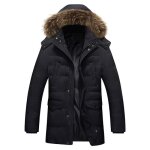 Doudoune � capuche homme - leoclotho - noir - effet matelass� - fermeture �clair