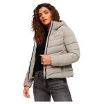 Doudoune  capuche superdry sport hooded micro padded - gris pierre