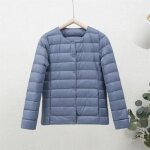 Doudoune chaude femme - vitata - bleu brume - duvet de canard - nylon - col rond