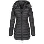 Doudoune chauffante femmes hiver long chaud - trench avec capuche - mobigarlan xh579 - noir - fermeture ...