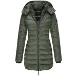 Doudoune chauffante femmes hiver long chaud - trench avec capuche - xh579 - vert
