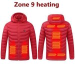Doudoune chauffante pour hommes - ecelen - gilet sans manches - rouge - polyester - chauffage intelligent ...