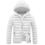 Doudoune chauffante hommes hiver legere - mobigarlan - xd532 - blanc - polyester - fermeture �clair
