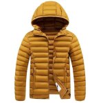 Doudoune chauffante hommes hiver legere - trench avec capuche - xd532 - jaune
