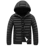 Doudoune chauffante hommes hiver legere - trench avec capuche - xd532 - noir Doudoune chauffante hommes hiver legere - trench avec capuche - xd532 - noir