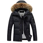 Doudoune chauffante hommes hiver sport chaud - trench avec capuche - xd535 - noir