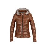 Doudoune en cuir oakwood ref 54346 powerful cafe