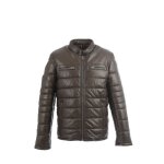 Doudoune en cuir oakwood edwin ref 54568 marron fonce