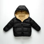 Doudoune dhiver - funmoon - blouson noir - capuche - mixte - 2 - 14 ans
