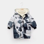 Doudoune enfant - funmoon - camouflage bleu - capuche - manches longues - 2 - 14 ans