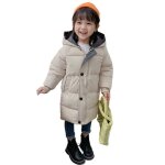 Doudoune enfantmi long doudoune fille garon avec capuche avec zipp doudoune en duvet chaud en automne ...