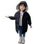 Doudoune enfantmi long doudoune fille garon avec capuche avec zipp doudoune en duvet chaud en automne ...