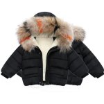 Doudoune enfants - mobigarlan - chaleureuse manteau fille et garon dautomne dhiver - noir - poches multiples ...