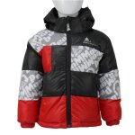 Doudoune enfant peak mountain eleo - gris / rouge - ski - 3 ans
