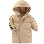 Doudoune enfant zipp  capuche hiver chaude pour fille garon doudoune paissie manches longues - beige ...