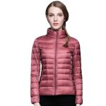 Doudoune femme couleur unie doudoune courte femme lgreautomne - hiver - rose