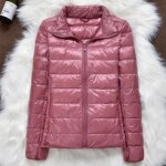Doudoune femme en duvet de canard - ecelen - fermeture zippe - rose
