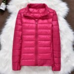 Doudoune femme en duvet de canard - ecelen - fermeture zippe - rose - rouge