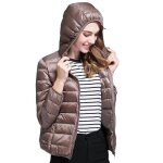 Doudoune femme - ecelen - coupe slim - lgre  capuche - grande taille - kaki