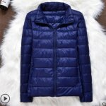 Doudoune femme - ecelen - duvet de canard - fermeture zippe - bleu marine