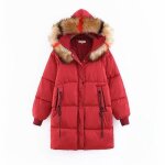 Doudoune femme - funmoon - mi - longue - hiver chaud - rouge