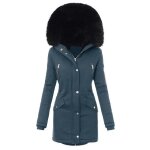 Doudoune femmes hiver chaud de paississant coupe - vent avec capuche xd600 kaki - mobigarlan - polyester ...