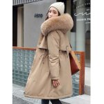 Doudoune femme - kaki - capuche manteau chaud en duvet - taille m - 4xl