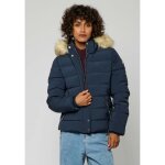 Doudoune femme - kaporal - mibby - bleu - polyester - fermeture zippe et boutonne