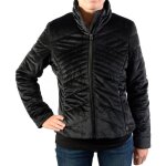 Doudoune femme kaporal popet - noir - effet velours - fermeture  zip - confort exceptionnel