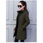 Doudoune femme lgre  capuche mi - longue slim - funmoon - vert - polyester / nylon - fermeture clair ...
