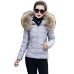 Doudoune femme - leoclotho - chaud dhiver - gris - fermeture  glissire