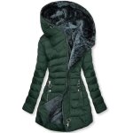 Doudoune femme - leoclotho - slim zippe  manches longues - vert - hiver