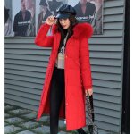 Doudoune femme longue - marque inconnue - rouge - veste en duvet - hiver