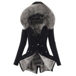 Doudoune femme luxe cardigan slim fit hooded noir - mobigarlan - coton - fermeture éclair jz646 noir Doudoune femme luxe cardigan slim fit hooded noir - mobigarlan - coton - fermeture éclair jz646 noir