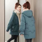 Doudoune femmes luxe section moyenne et longue funmoon - vert - capuche Épais chaud - la mode mince Doudoune femmes luxe section moyenne et longue funmoon - vert - capuche Épais chaud - la mode mince