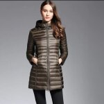 Doudoune femme mi - longue - ecelen - slim fit - vert - polyester - adulte