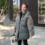 Doudoune femme mi longue vitata - doudoune dhiver chaude en polaire - gris