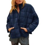 Doudoune femmes - mobigarlan - uni en baggy fit grande v�tements - xh464 - bleu marine