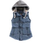Doudoune femmedoudoune sans manches ultra lgre zippe hiverdoudoune en duvet duvet couleur unie  capuchon ...