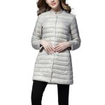 Doudoune femme ultra lgre matelasse mi - longue - guocu - slim fit - fermeture  glissire - beige ...
