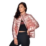 Doudoune femme von dutch ava - manteau matelassé zippé - coupe droite - rose Doudoune femme von dutch ava - manteau matelassé zippé - coupe droite - rose