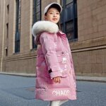 Doudoune fille  capuche paissie chaude veste en coton impermable 2022 hiver nouveau style