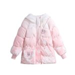 Doudoune filledoudoune enfant  capuche hiver chaude doudoune princesse avec un petit sac - rose