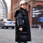 Doudoune fille enfant mi - longue epaisse chaude hiver avec capuche de 6  16 ans