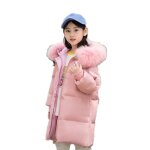 Doudoune fille - leoclotho - veste chaude mi - longue - rose - polyester duvet et plume blanche de canard ... Doudoune fille - leoclotho - veste chaude mi - longue - rose - polyester duvet et plume blanche de canard ...
