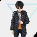 Doudoune garon de marque  capuche detachable doudoune mi - longue paississant doudoune garon slim ...