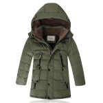 Doudoune garon fille blouson capuche manteau dhiver mode chaud poches vtement enfant xh520 vert