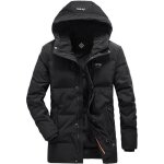 Doudoune hiver homme capuche chaude mi longue veste zippee epaisse couleur unie Doudoune hiver homme capuche chaude mi longue veste zippee epaisse couleur unie