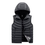 Doudoune hiver homme capuche sans manches veste zippee chaude couleur unie pour automne - hiver - noir ... Doudoune hiver homme capuche sans manches veste zippee chaude couleur unie pour automne - hiver - noir ...