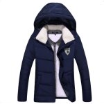 Doudoune homme bleu - leoclotho - hiver - veste aviateur - manteau parka - fermeture clair